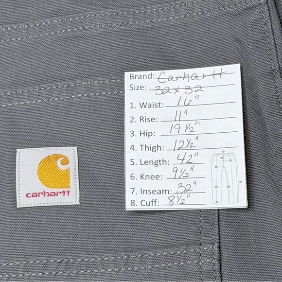 NWT Carhartt Men's Straight Relaxed Fit Gray Jeans - Picture 15 of 15